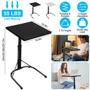 Folding Tray Table Portable Sofa TV Tray Laptop Desk C Side Adjustable Eating Dinner Coffee Table with 3 Adjustable Heights 3 Angles 55lbs Load Bearin