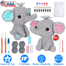 Elephant Crochet Kit Crochet Kit for Beginners DIY Knitting Supplies for Kids Adults 2 Types of Elephants