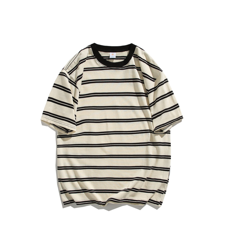 Summer Cotton Round Neck Short Sleeve Shirt