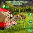 Folding Camping Table Portable Lightweight Carbon Steel Roll-up Picnic BBQ Desk with Carry Bag Heavy Duty for Outdoor Beach Backyard Party Patio Campi