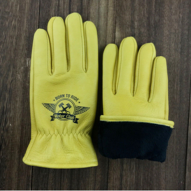 Outdoor Retro Fleece-lined Winter Cycling Gloves