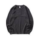 Mens Loose-fit Casual Comfortable Versatile Long-sleeve Crew Neck