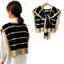 Fashionable Striped Knitted Cape For Women