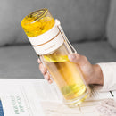 Glass Water Bottle with Tea Infuser and Double Wall