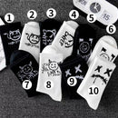Mens Mid-calf Sports Black And White Socks