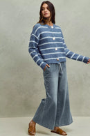 SO ME Mid Rise Elastic Waist Flare Denim Jeans