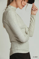 Umgee Long Sleeve Mock Neck Top