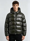 Mens Hooded Cotton Padded Jacket Casual And Warm European American Style Outerwear