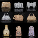 High-end Luxurious Heavy-Embroidered Shiny Champagne Bottle Rhinestone Evening Bag