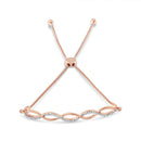 14K Rose Gold Plated .925 Sterling Silver 1/10 cttw Diamond Infinity Twist 4â€-10â€ Adjustable Bolo Bracelet (I-J Color, I2-I3 Clarity)