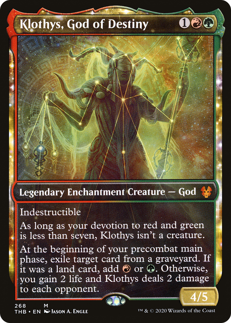 Klothys, God of Destiny (THB-268) - Theros Beyond Death: (enchantment, Showcase)