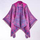 Floral Photography Knitted Hooded Cape