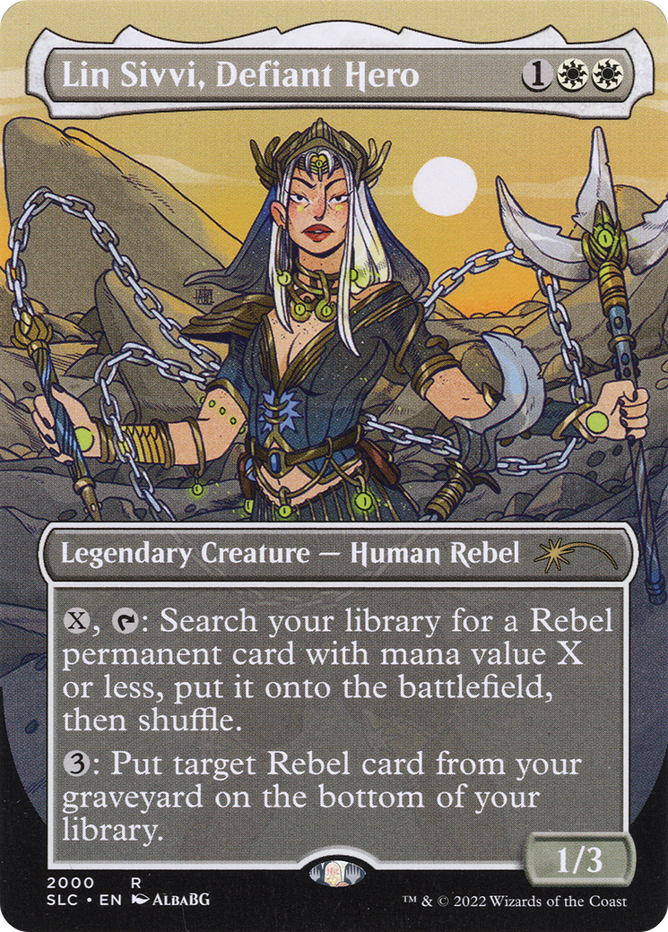 Lin Sivvi, Defiant Hero (SLC-2000) - Secret Lair 30th Anniversary Countdown Kit (Borderless) Foil