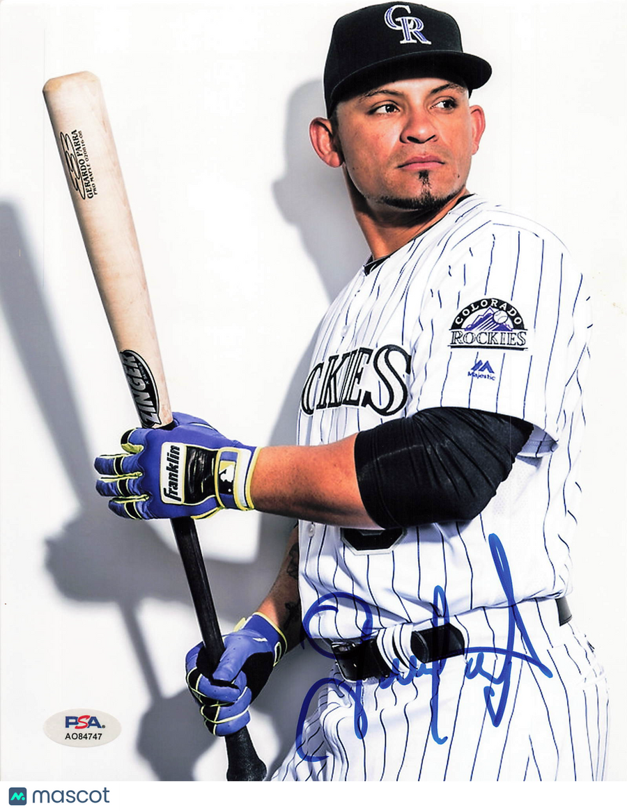Gerardo Parra Colorado Rockies Signed 8x10 Photo PSA