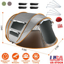 5-8 Person Pop Up Tent Automatic Setup Camping Tent Waterproof InstantÊSetup Tent with 4 Mosquito Net Windows Carrying Bag for Hiking Climbing Adventu