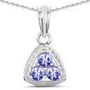 0.69 Carat Genuine Tanzanite .925 Sterling Silver Pendant