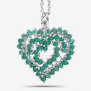 1.53 Carat Genuine Emerald .925 Sterling Silver Pendant