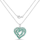1.53 Carat Genuine Emerald .925 Sterling Silver Pendant
