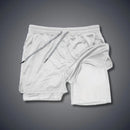 Mens Double-Layer Breathable Casual Shorts With A False Two-Piece Design