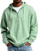 Mens Long-Sleeve Hooded Jacket Loose-Fit Casual Sweatshirt