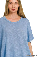 Zenana Oversized Slub Hacci Top