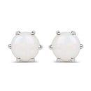 0.74 Carat Genuine Opal .925 Sterling Silver Earrings