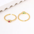 Geometric Square Zircon Copper Ring