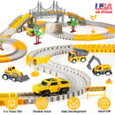 340Pcs Construction Race Track Set Kids DIY Construction Toys STEM Flexible Car Track Playset Gift for Toddlers Boys Aged 3 4 5 6 Year Old
