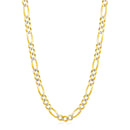 6.0mm 14K Yellow Gold Solid Pave Figaro Chain