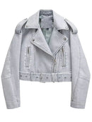 Bestselling Street-style Retro Turn-down Collar Loose Washed Jacket