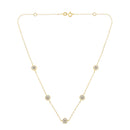 Yellow Color Plated Sterling Silver Diamond Station Necklace (1/2 cttw, K-L Color, I2-I3 Clarity)