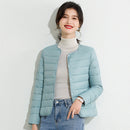 Womens Lightweight Short Crewneck Cotton Liner Jacket