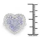 1.81 Carat Genuine Tanzanite and White Topaz .925 Sterling Silver Ring
