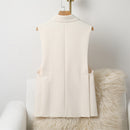 Womens Fashionable Slim-Fit Versatile Split-Panel Vest