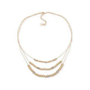 Anne Klein Gold-Tone Pave Fireball & Bead Layered Necklace, 16 + 3" Extender"