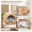 5-Layer Climbing Cat Tree with Sisal Scratching Posts and Washable Cushions-Beige