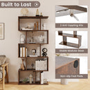 5-Tier Bookshelf with Anti-Toppling Device for Living Room Home Office