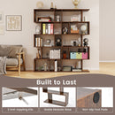 5-Tier Bookshelf with Anti-Toppling Device for Living Room Home Office