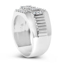 Men's .925 Sterling Silver 1.00 Cttw Diamond Multi Row Band Ring -Size 10