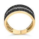 Men's 14K Yellow Gold Plated .925 Sterling Silver 1.00 Cttw White and Black Diamond Cluster Ring