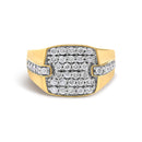 Men's 14K Yellow Gold Plated Sterling Silver 1.0 Cttw Diamond Geometric Band Ring