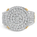 Men's 10K Yellow Gold 2-1/10 Cttw Diamond Concentric Circles Cocktail Ring