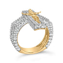 Men's 10K Yellow Gold 5-2/5 Cttw Diamond Jesus Crucifix Cross Cocktail Ring