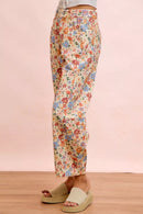 BiBi Washed Floral Printed Twill Barrel Pants