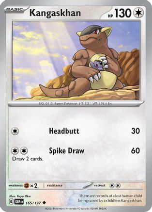 Kangaskhan 165/197 - SV03 Obsidian Flames Reverse Holofoil