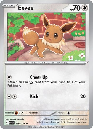 Eevee 166/197 - SV03 Obsidian Flames Reverse Holofoil
