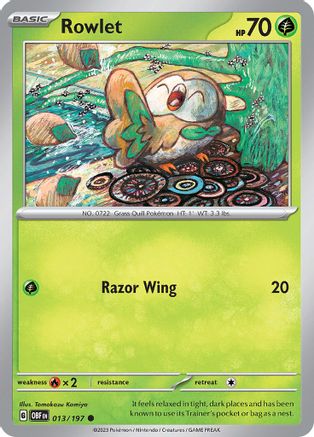 Rowlet 013/197 - SV03 Obsidian Flames