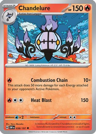 Chandelure 038/197 - SV03 Obsidian Flames Reverse Holofoil
