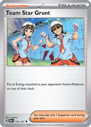 Team Star Grunt 195/197 - SV03 Obsidian Flames Reverse Holofoil