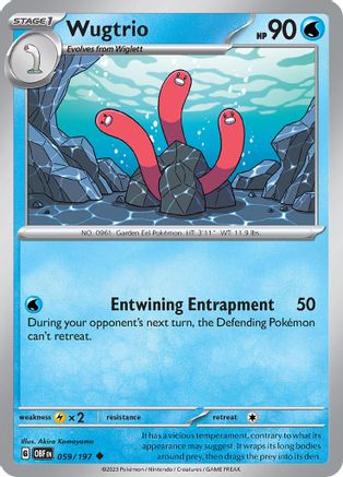 Wugtrio 059/197 - SV03 Obsidian Flames Reverse Holofoil